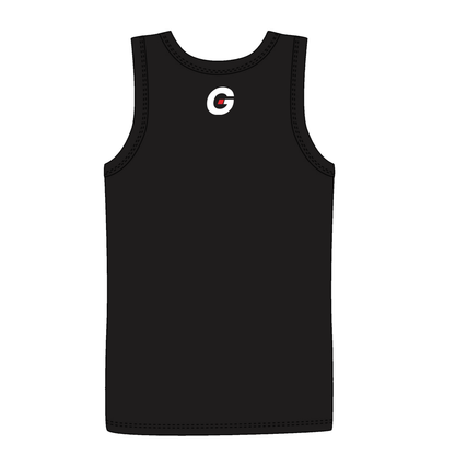 God On Every Side | Black tank top with a white GOES isotype logo print on the back 