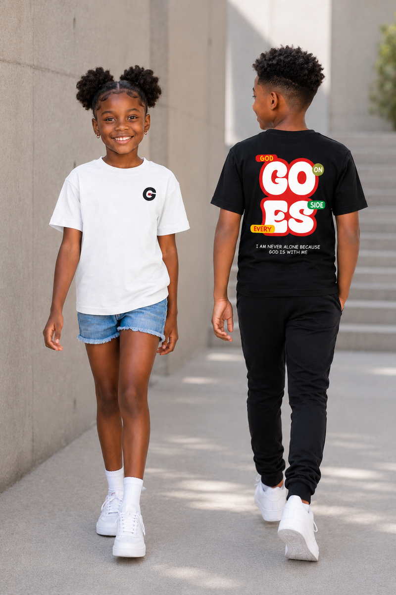 GOES Never Alone Kids T-shirt | God On Every Side